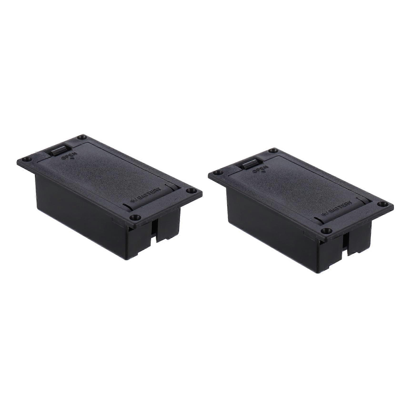 Pickup Battery Box for Guitar and Bass, 2-Pack, Durable Material, No Screws, Practical Battery Holder for Pickups