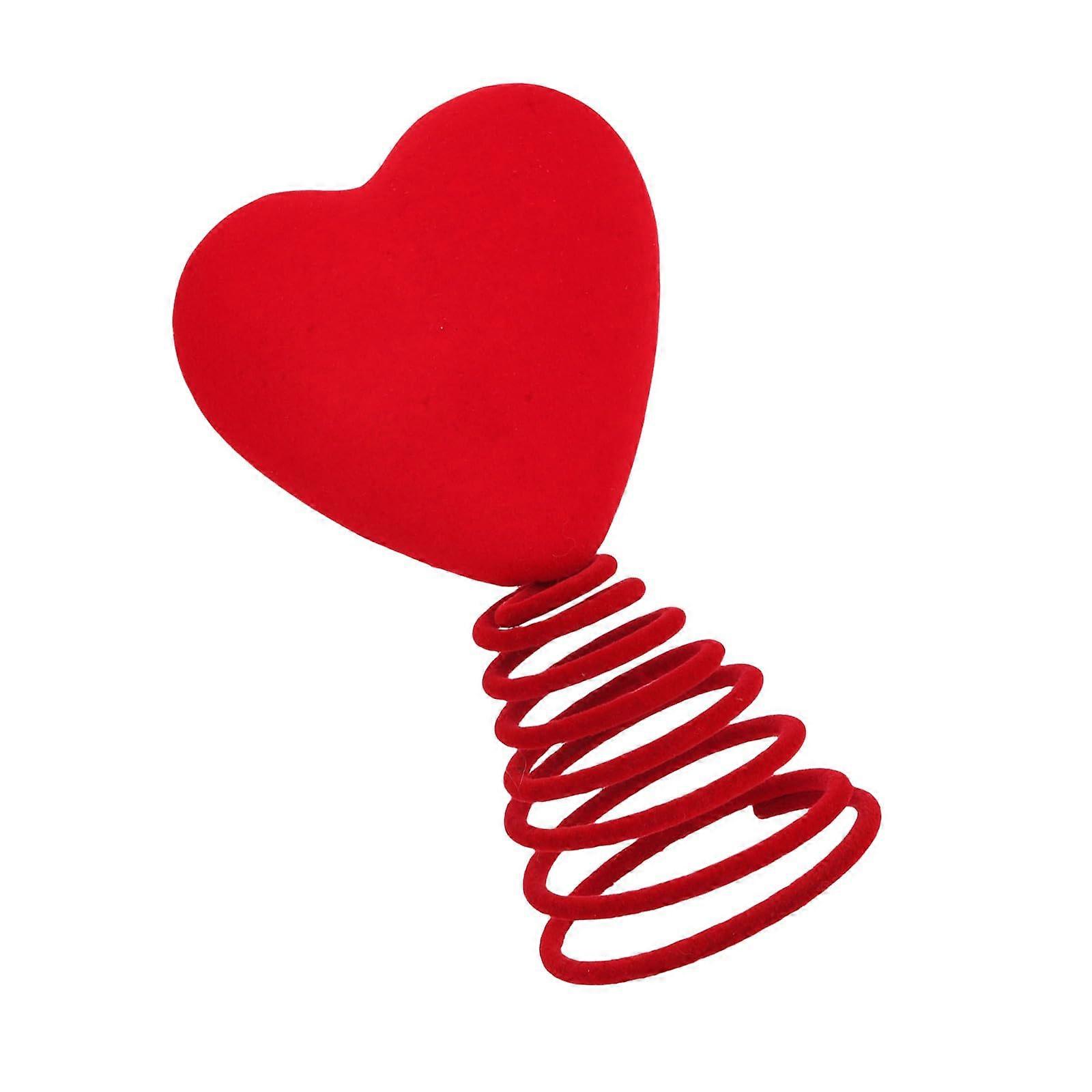 Red Heart Tree Topper With Spring Base For Miniature Valentine Trees And Festival Decorations