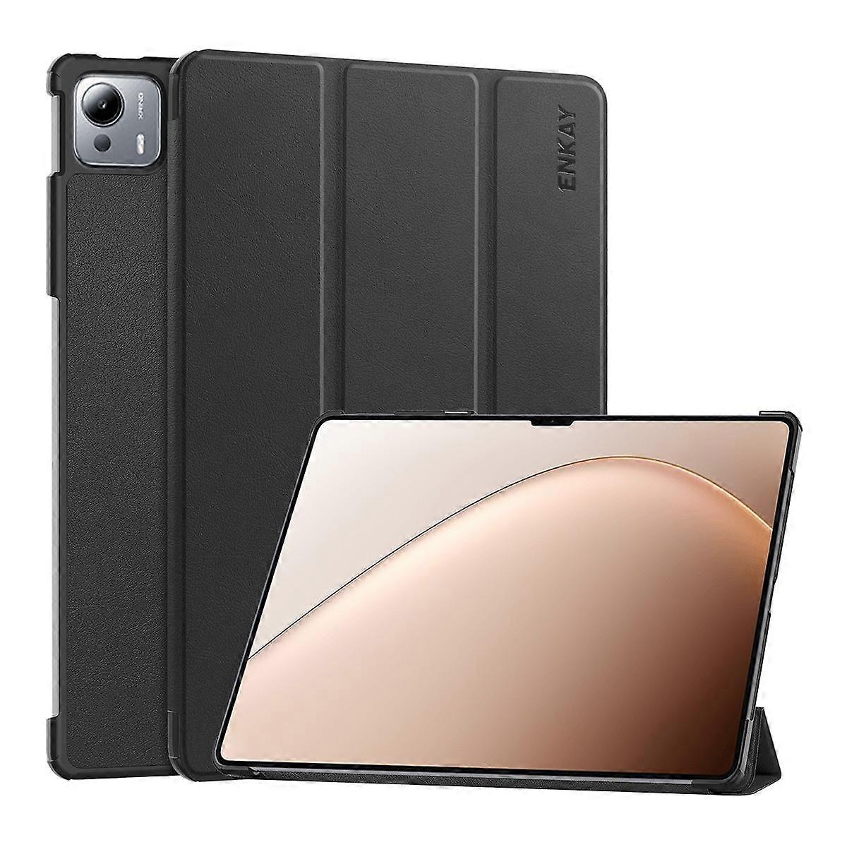 ENKAY Tri-fold Custer Texture Leather Smart Tablet Case