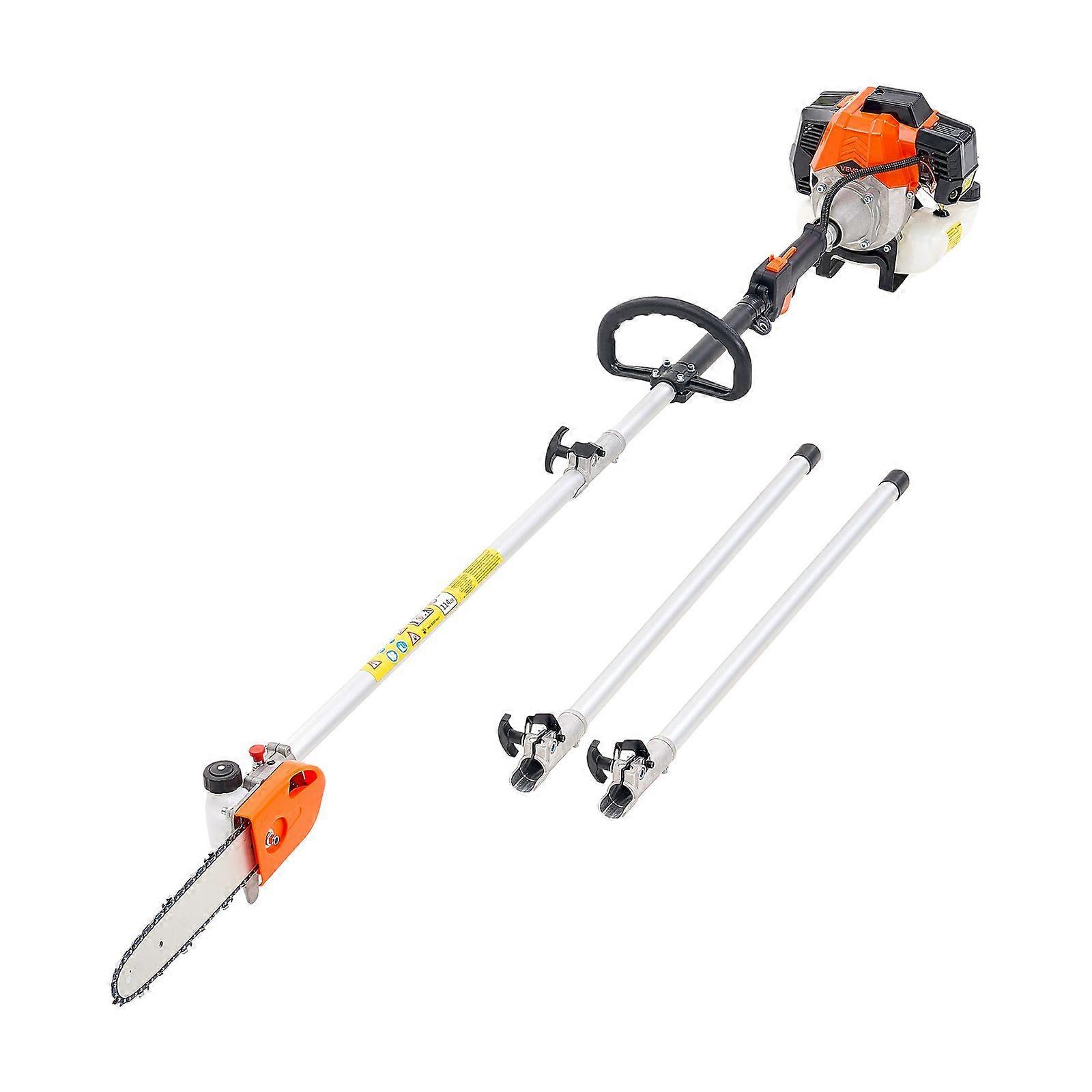 Gas Pole Saw, 43CC 2 Stroke with 25.4 cm Cutting Bar, Cordless Tree Trimmer with Rotatable Head, 2.1 to 3.6 m Extendable
