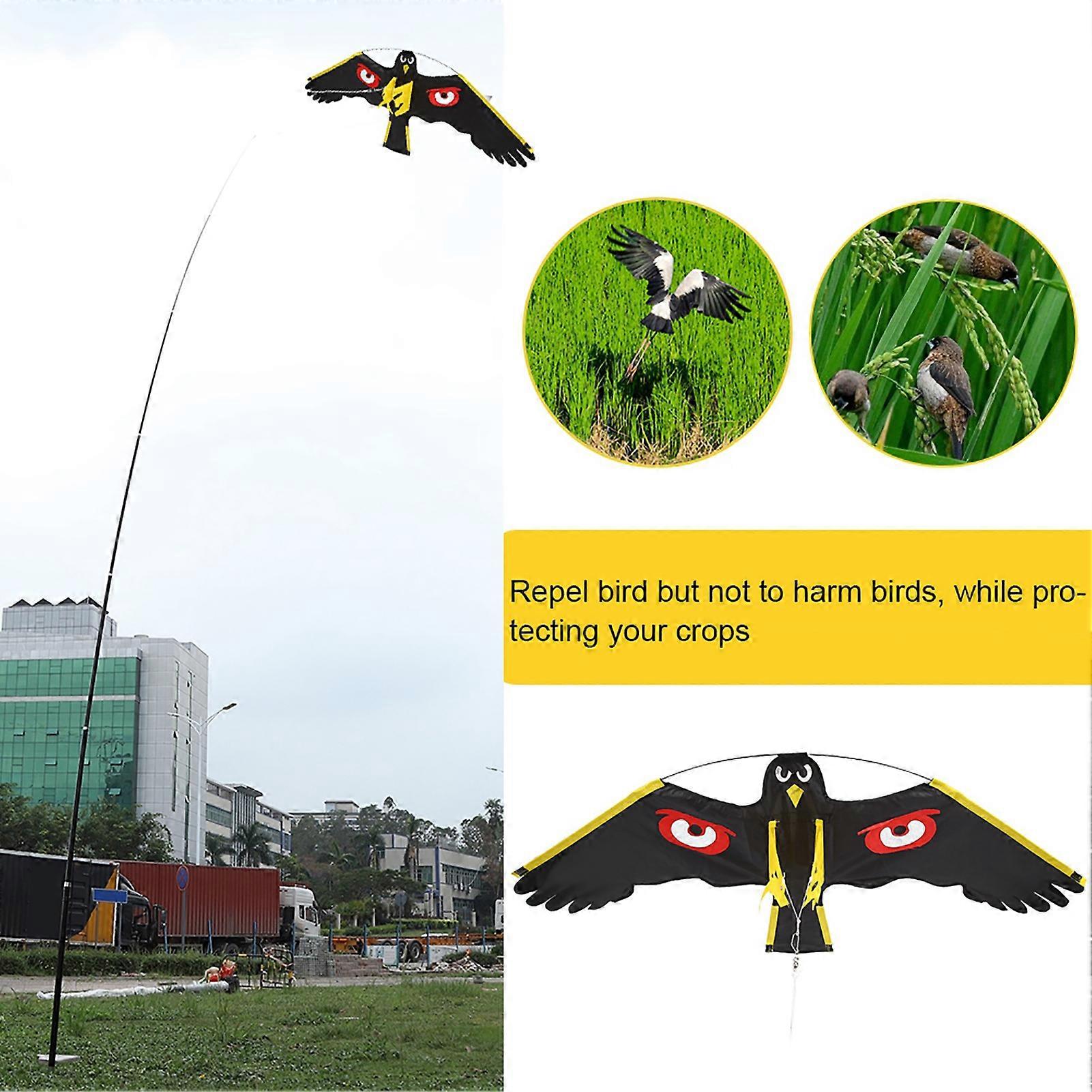 Bird Repeller Kite with 7m Telescopic Pole for Garden, 65cm