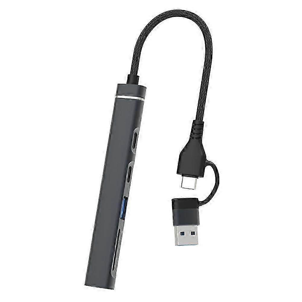 CHB025S USB-C Hub USB-A Multiport Docking Station with USB 2.0,2xUSB-C SD/TF Card Reader