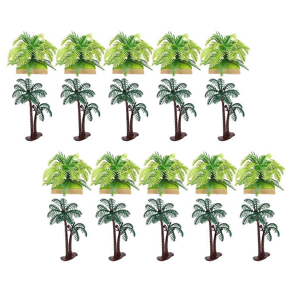 Palm Tree Artificial Miniature Model Plastic Palm Trees for Decor 20Pcs