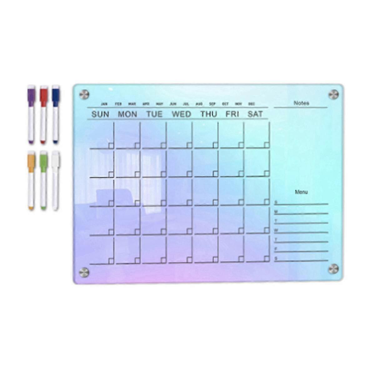Acrylic Magnetic Weekly Calendar Planner Set - Clear Dry Erase Board for Fridge
