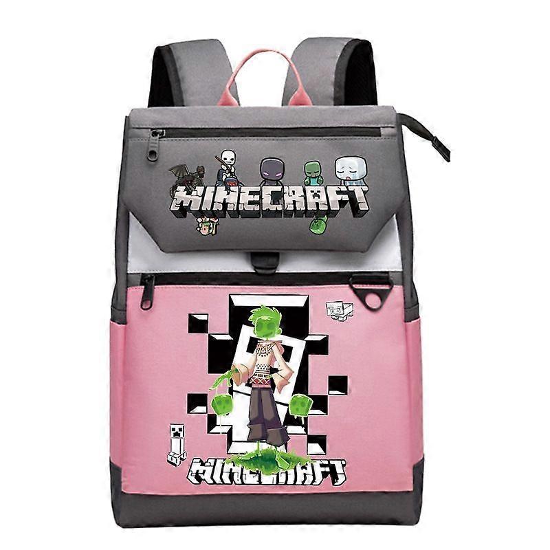 Minecraft student backpack, cartoon patterned backpack, children's backpack Style 14