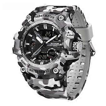 SANDA 3355 Montre Multifonction Camouflage Gris Noir