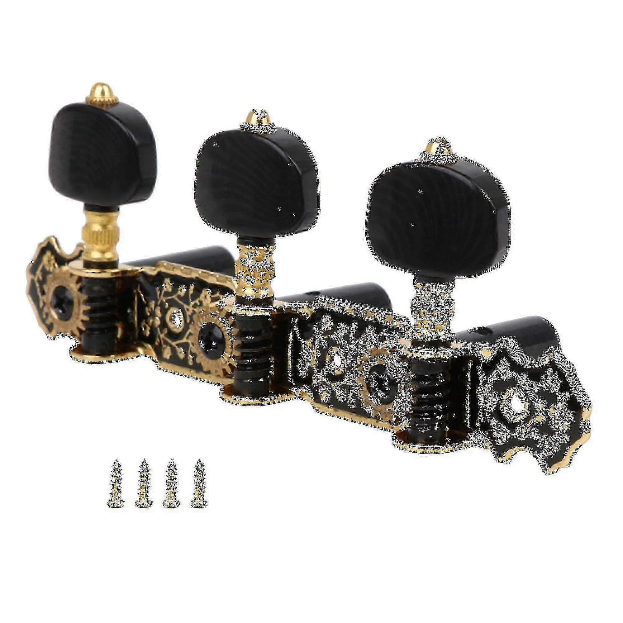New Vintage Classical Guitar Tuners Pegs Machine Head 3l Black W/ G...