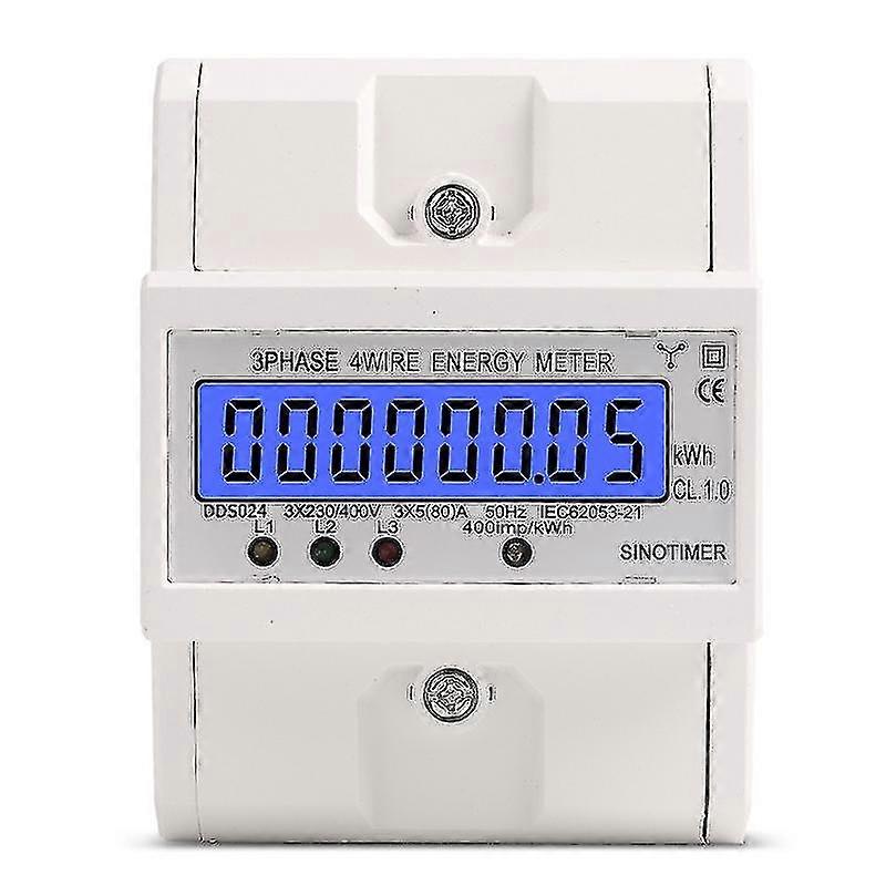 Three-phase four-wire digital electricity meter, 220/380V, 5 - 80A, flame-retardant ABS housing for easy installation