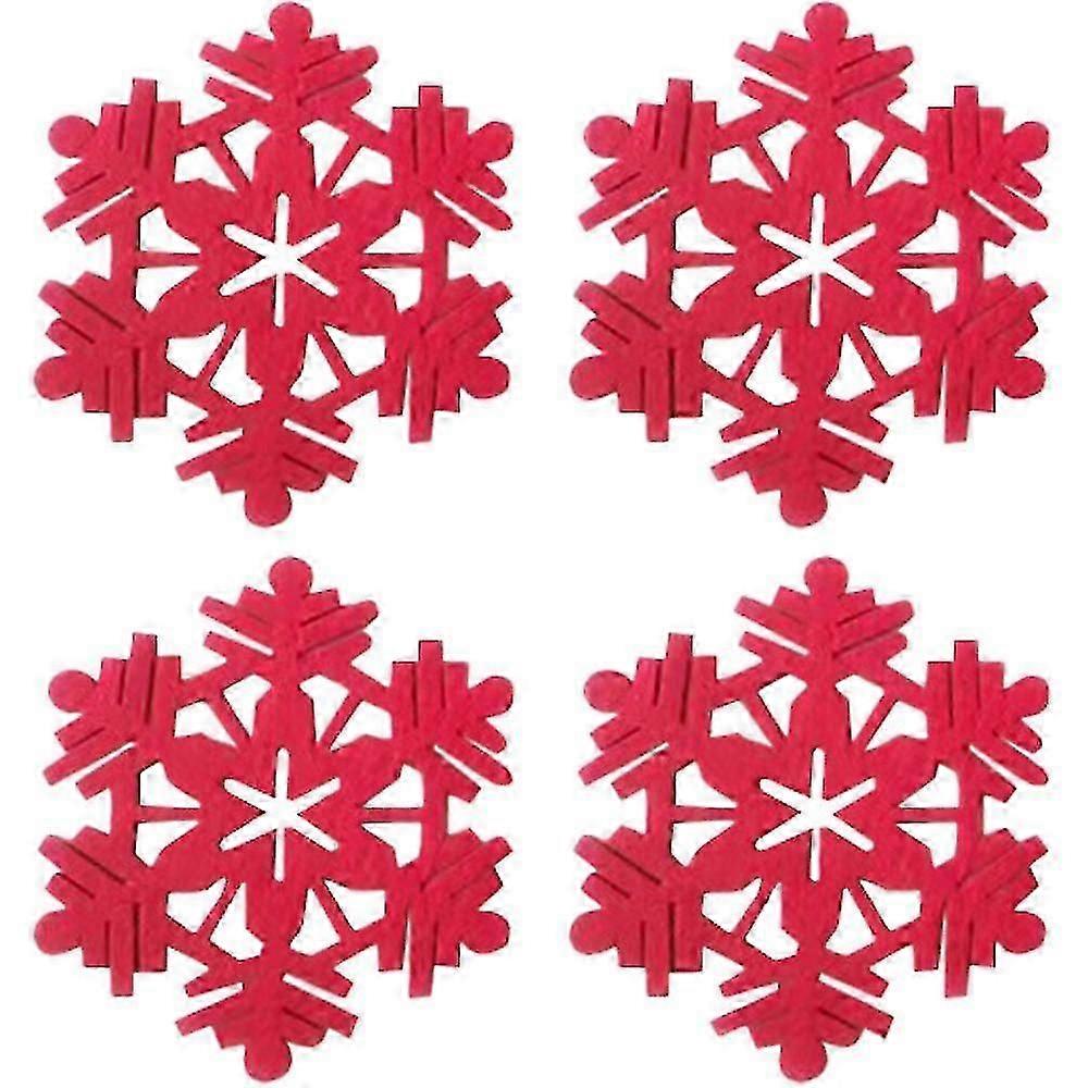 Christmas Snowflake Design Coasters Felt Cup Mats (Style 9)