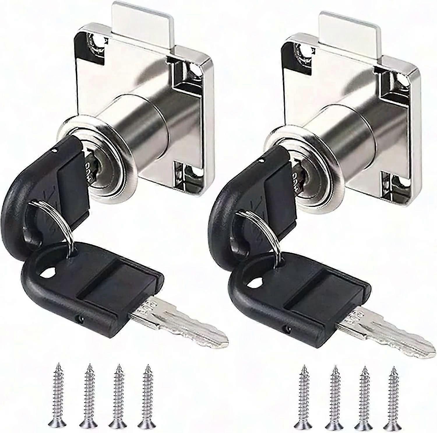 2pcs 19mm Cam Combination Lock for Desk Drawer, Cabinet, Mailbox - Metal Cylinder Lock for Secure Closing