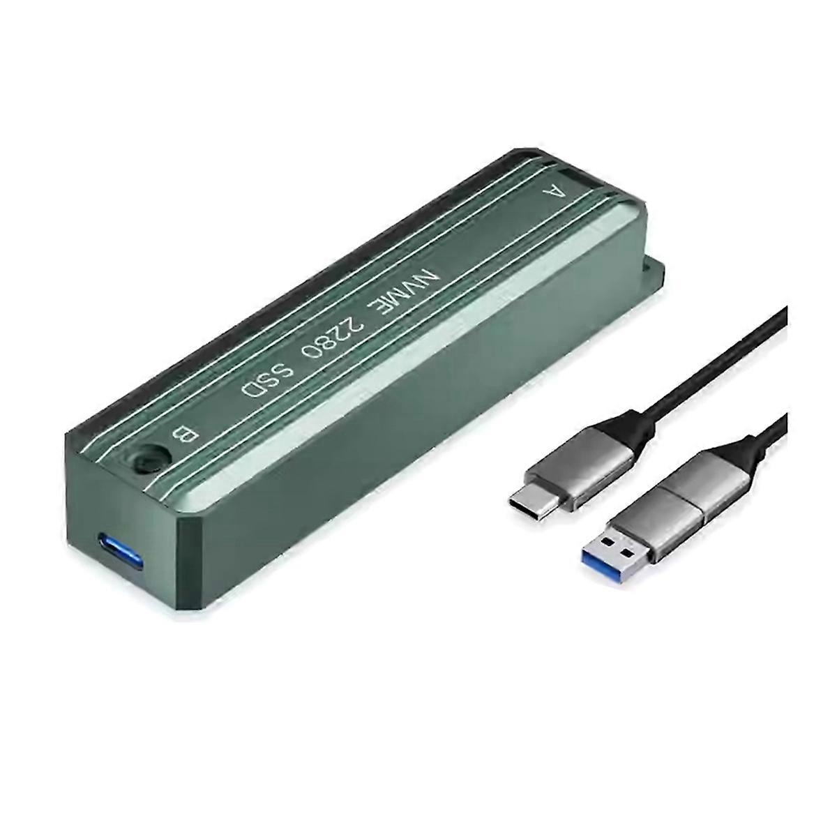 M.2 NVME SSD Case External Enclosure USB3.1 10Gbps NVME Hard Drive Case Adapter Box Supports 2280