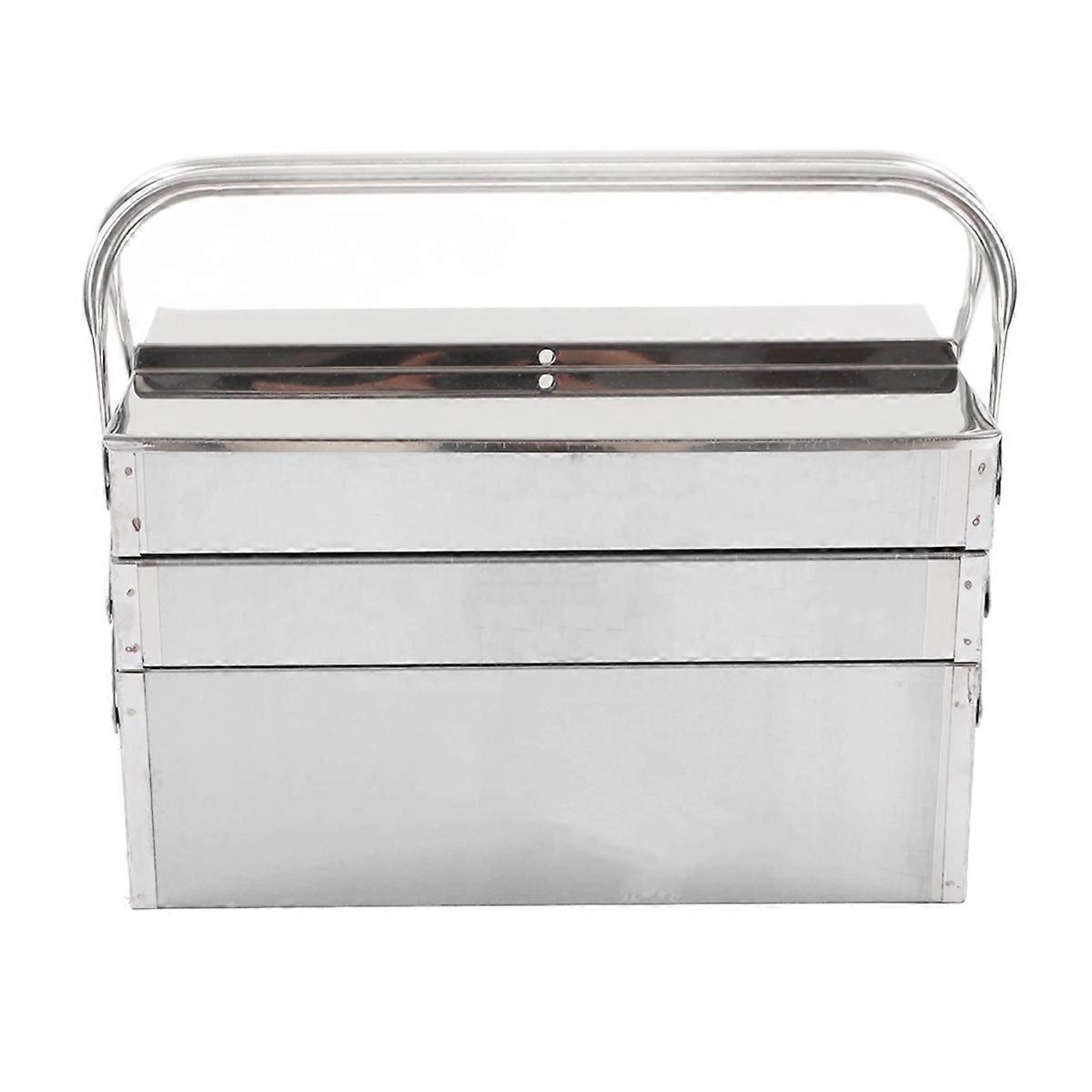 Metal Cantilever Tool Box, 3 Layer 5 Tray Proof Retractable Organizer, Handheld Multifunctional Metal Toolbox