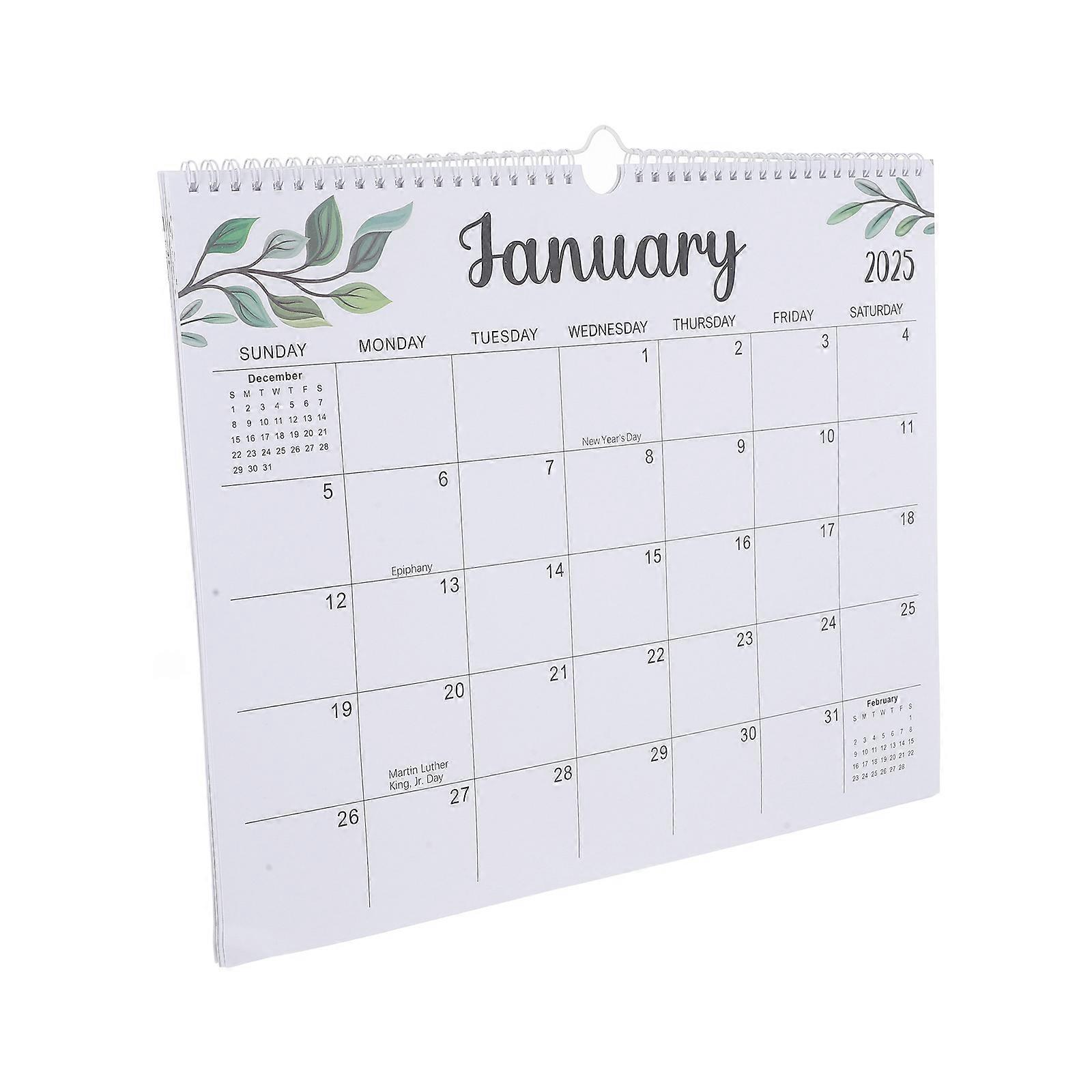 Convenient Coil Calendar 2025 Wall Calendar For School Use Adult Schedule Planning Rectangular 1Pack