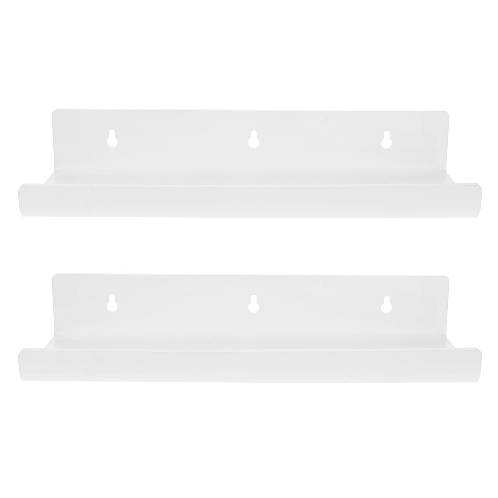 Floating Shelves For Kitchen White Floating Shelf No Drill Installation Heavy Duty Storage Rack For Books Photos 2Pcs