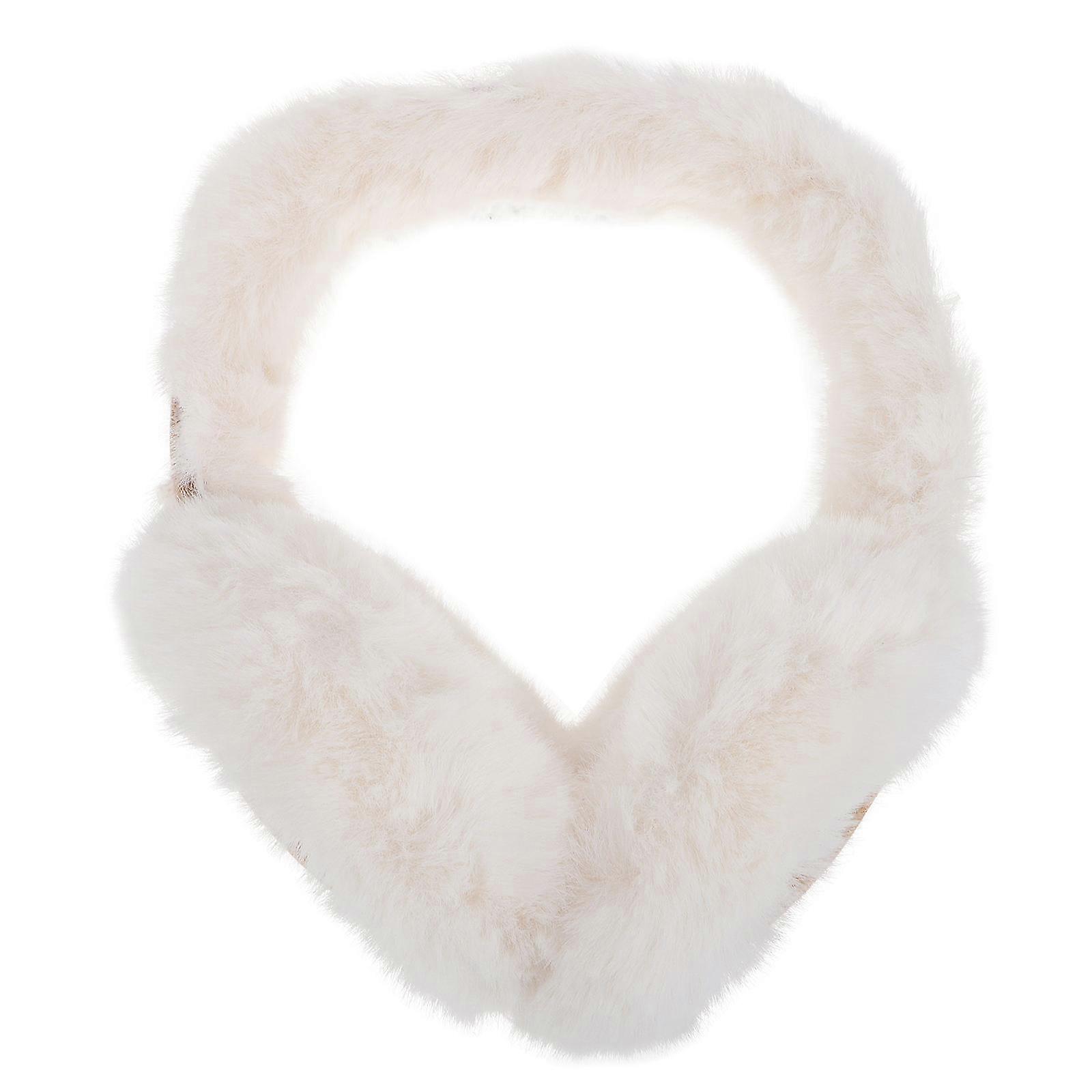 Warm Ear Covers for Cold Weather with Thickened Plush Material Foldable and Portable Ideal for Winter Activities White