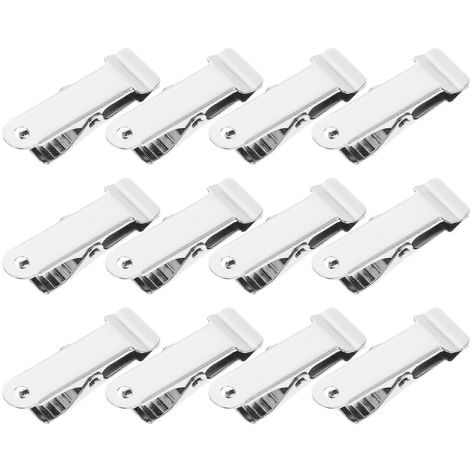 Silver Metal Clips for Kitchen Use Small Iron Clips with Wide Applications 12 Pieces