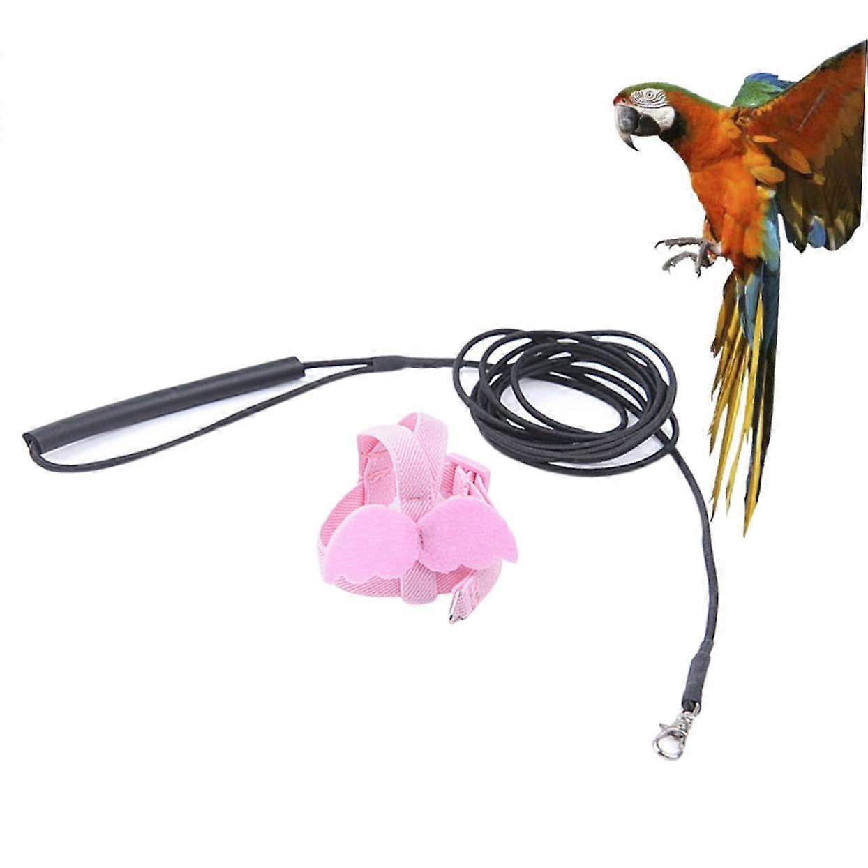 Elastic Parrot Harness Bird Rope Natural Rope Material Adjustable Size Leash For Flying Birds Random Color
