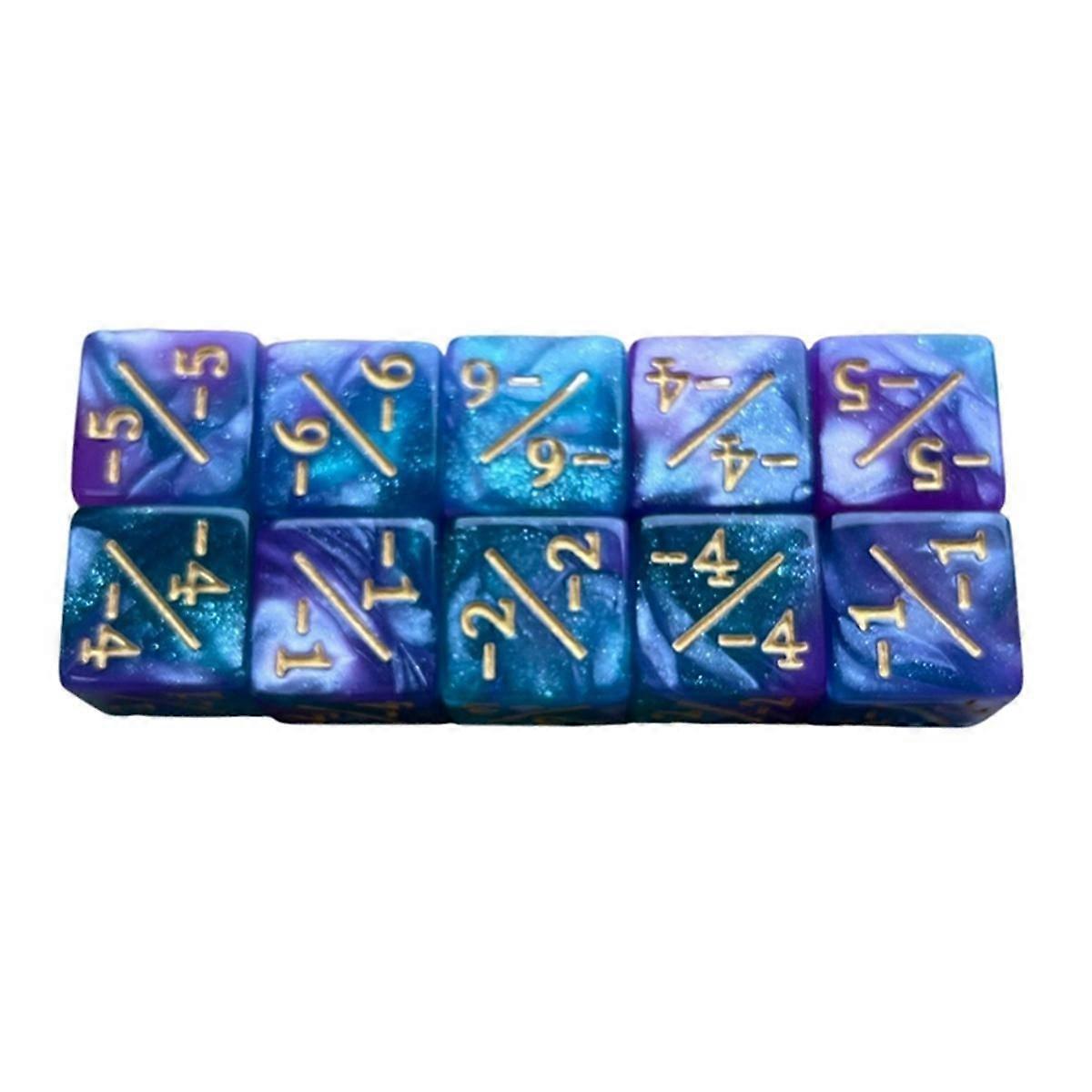 10Pcs Symbol Dice Double Colors Math Counting Teaching Add Subtract Dice Digital Dice Dice Acrylic