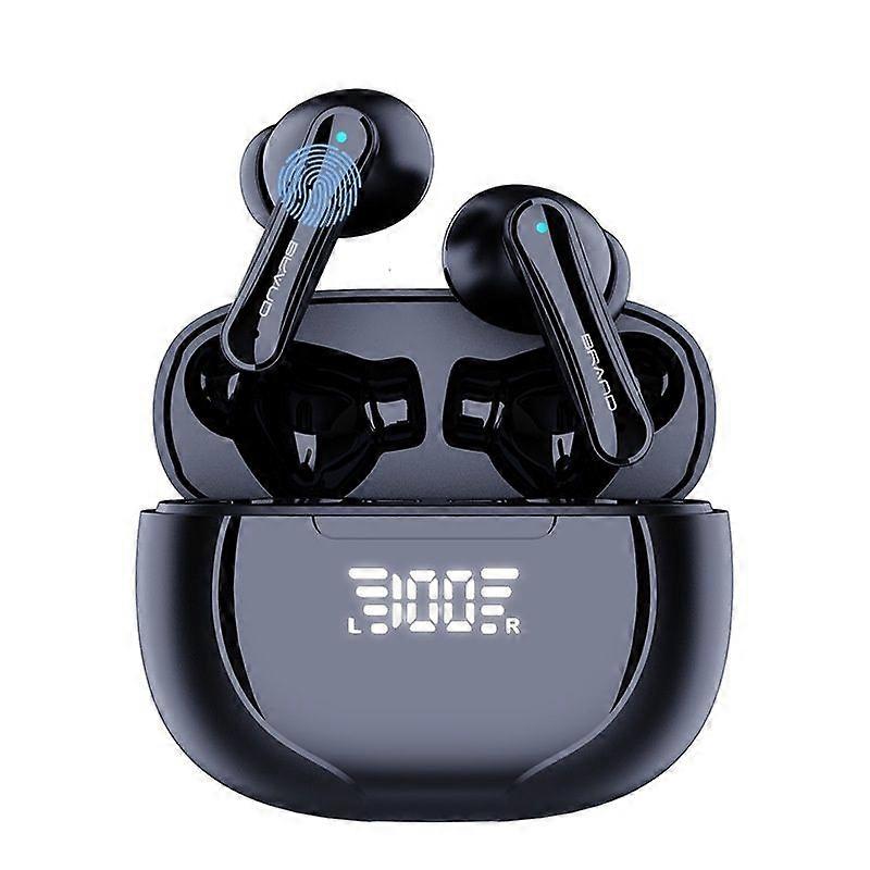 Wireless Earbuds Bluetooth Headphones Bluetooth 5.3 Stereo Built-in Microphone IPX5 Waterproof For iOS Android(Black)