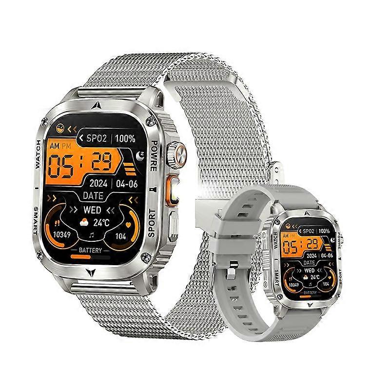 AK80 Smartwatch Flashlight 400mAh Large Battery Chronus with Sleep Tracking (Chronus Silver)