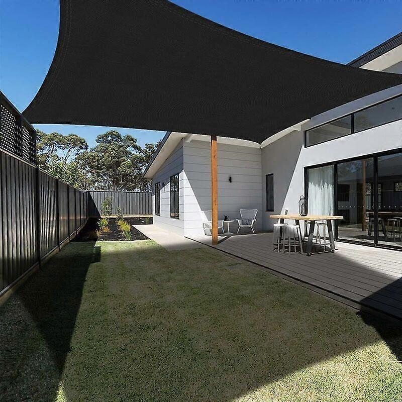 3x4m Rectangular Shade Sail Black, Waterproof UV Protection Canopy for Garden