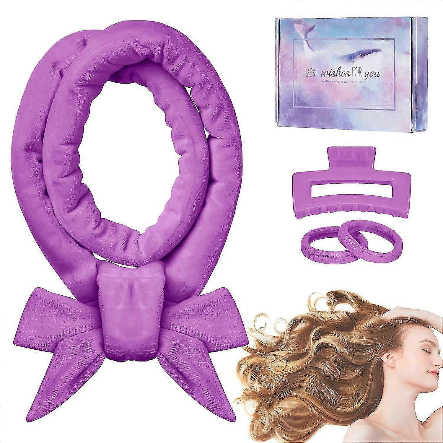 2025 Curler Curls Without Heat, Heatless Curls Band Velvet Overnight with Hairpin Non-Slip