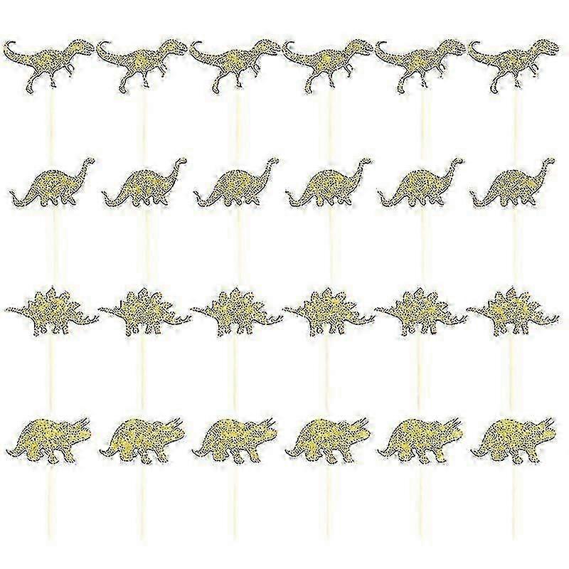 24pcs cake decorations, Dinosaur Cake Topper 2025