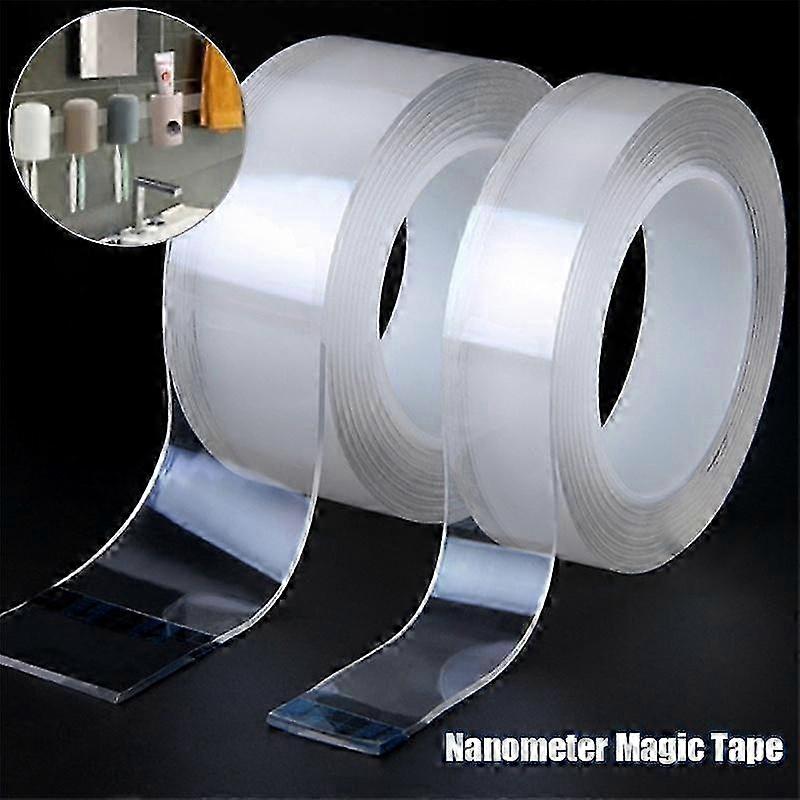 Multi-functional Transparent Waterproof Double-sided Nano-gel Acrylic Tape with Universal Hook, 1/2/3/5/10M Length Options