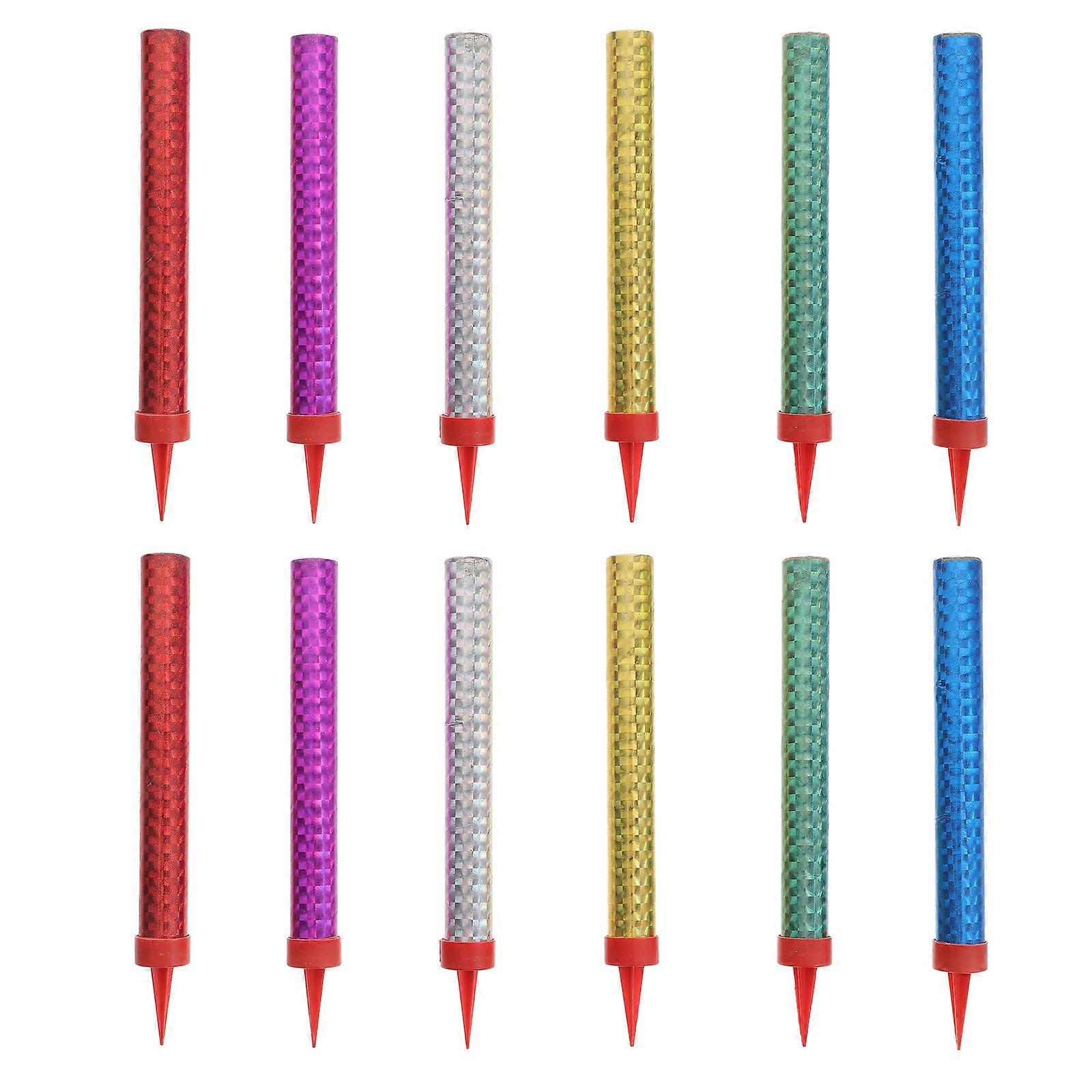 Long Colorful Birthday Candle for Cake Decoration 12Pcs Set