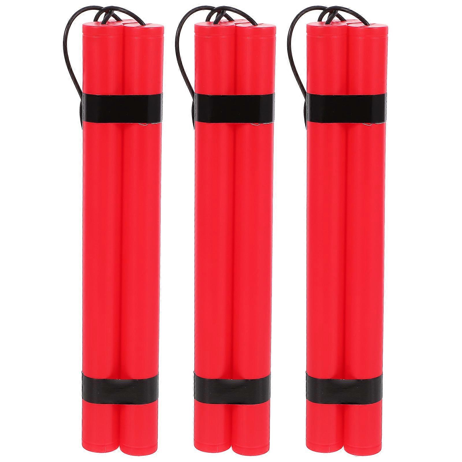 3Pcs Fake Bomb Prank Prop Toy Bundle for Kids Playing and Stage Use