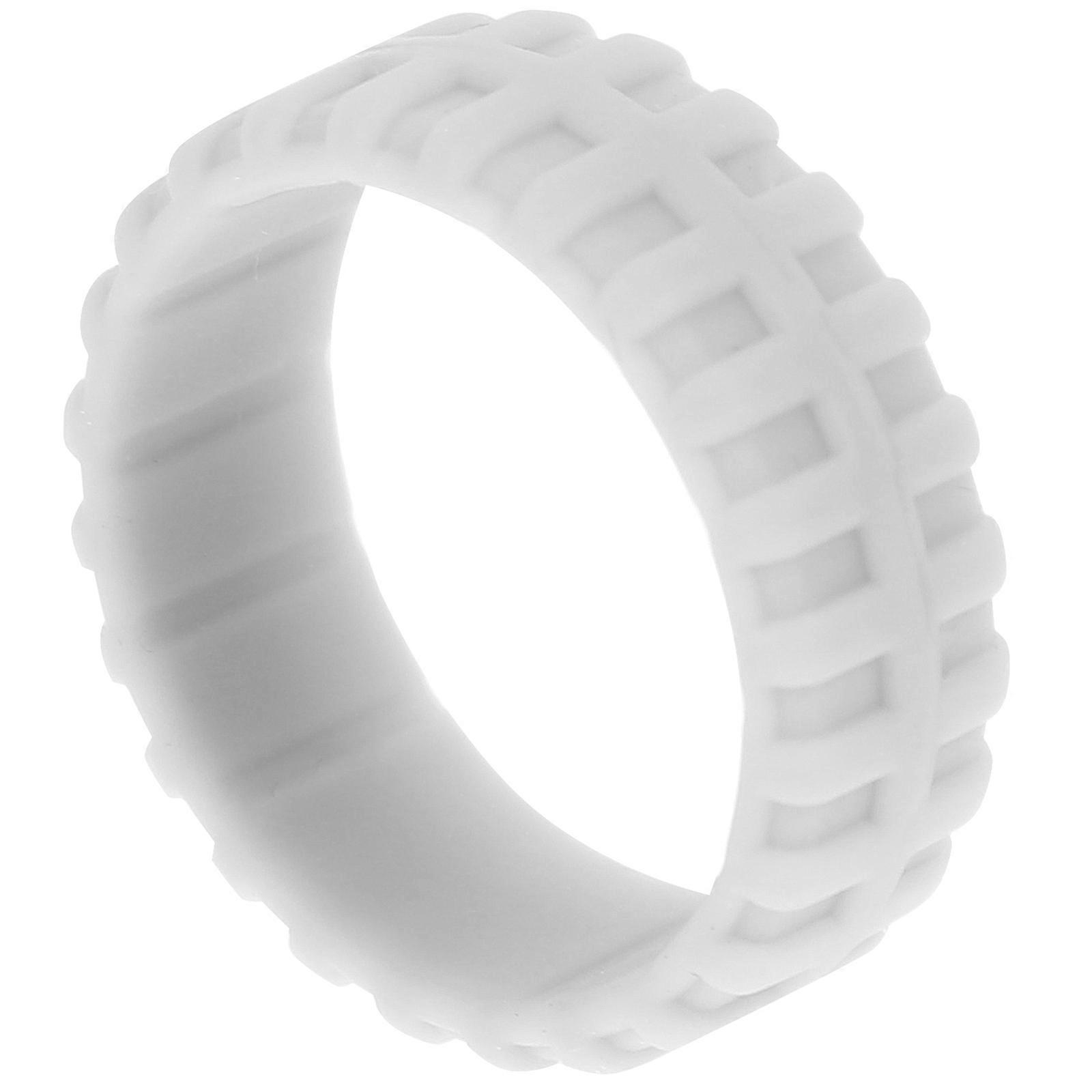 Silicone Wedding Ring with Tire Pattern for Decor Use Light Grey