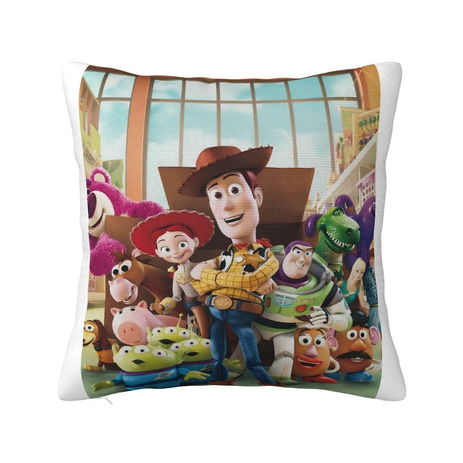 Toy Story Super Soft Pillow Case Cover with Zipper for Bedroom, Sofa, Couch,Cozy Fuzzy Pillow Shams for All Seasons Square Pillow