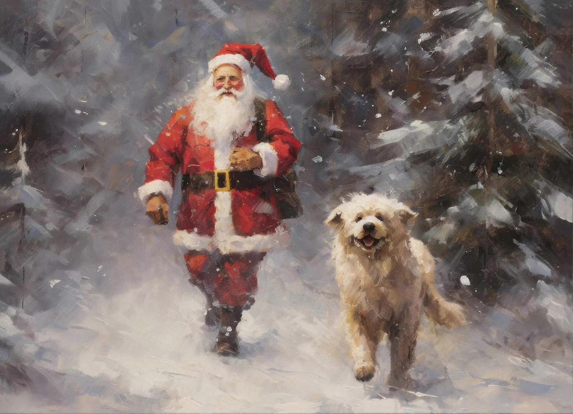 Christmas Holiday Posters Santa Claus Snowman Gingerbread Man Prints Canvas Printing Wall Art Picture for Living Room Home Decor