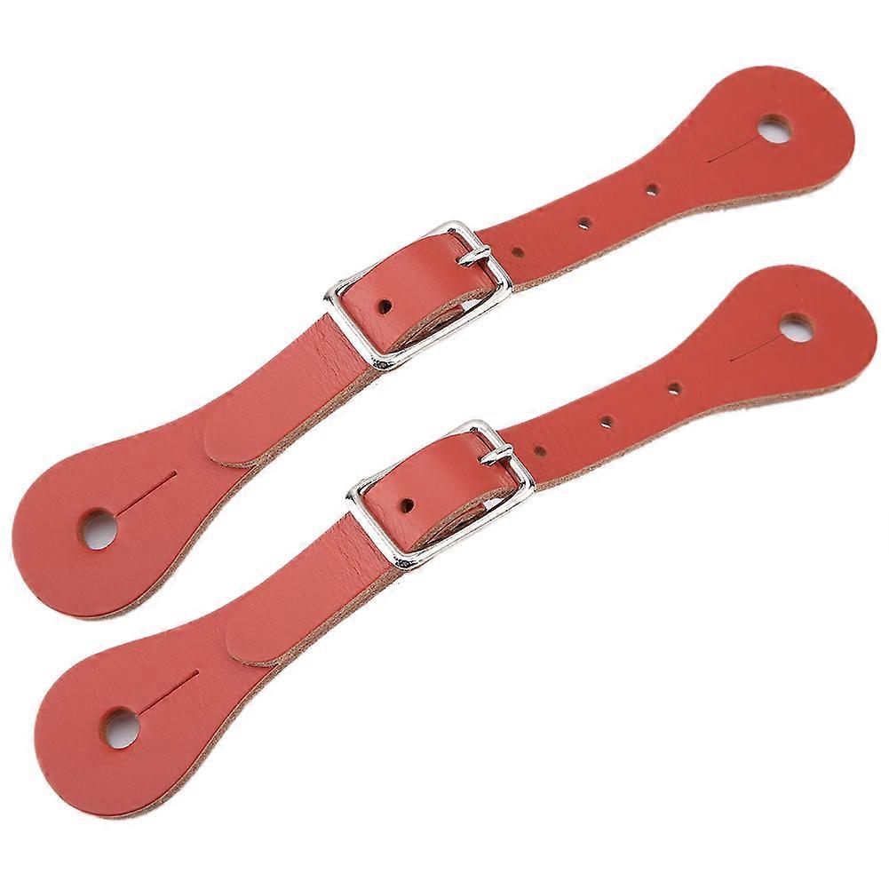 1 paire d'accessoires d'équitation : lanières d'éperons en cuir véritable faites à la main (marron)