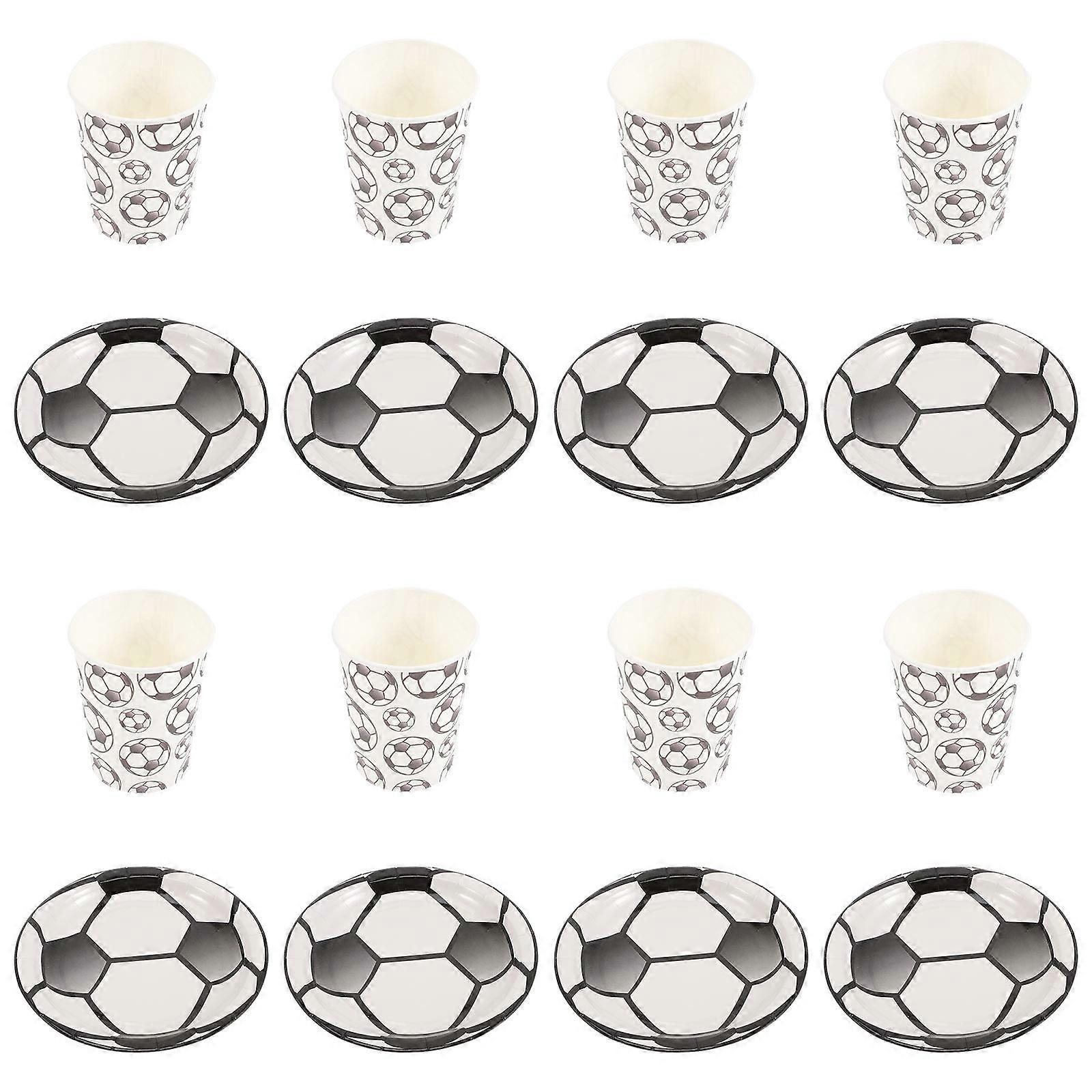 Soccer Party Themed Serving Plates And Cups In Assorted Color Catering To Children And Soccer Fans 1 Set
