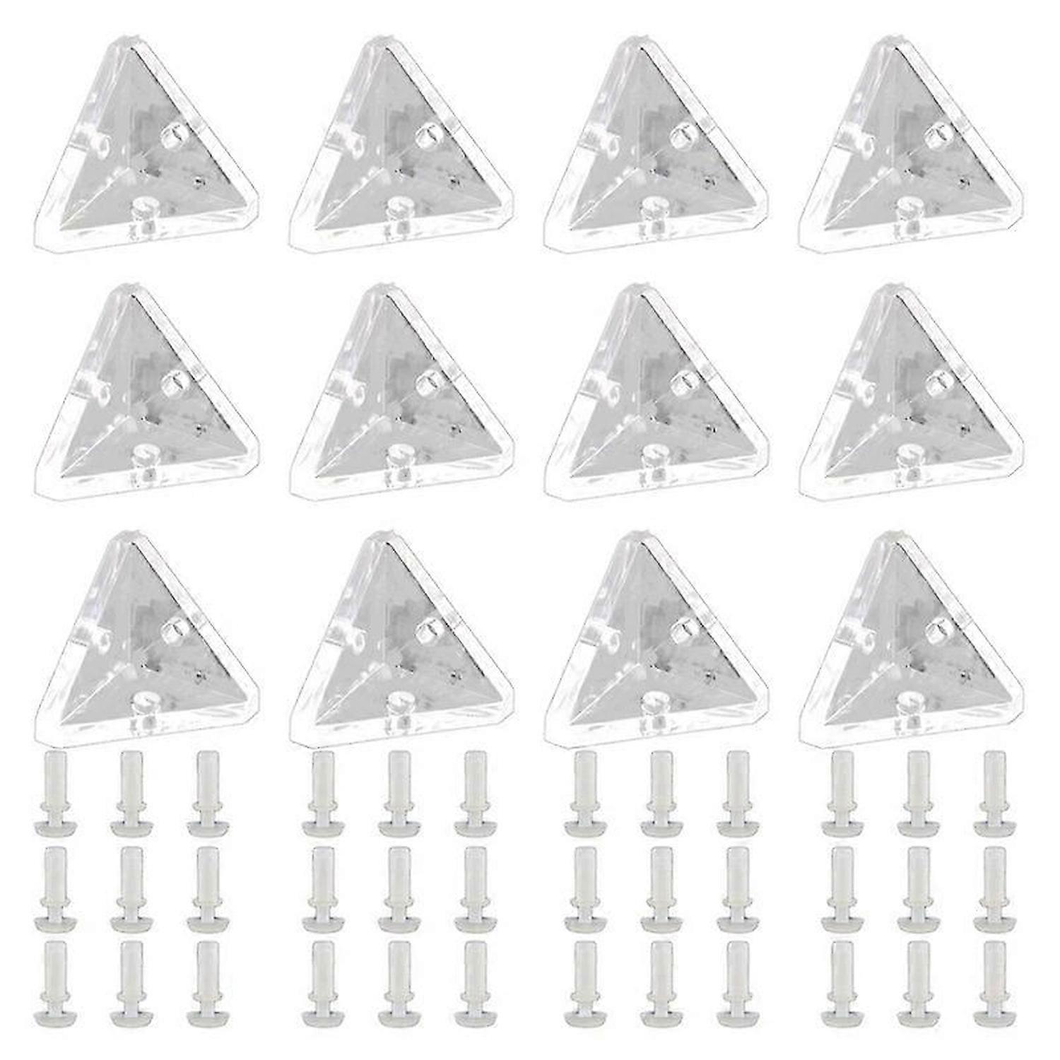 12Pcs Acrylic Corner Brackets with Semitransparent Screws Clear