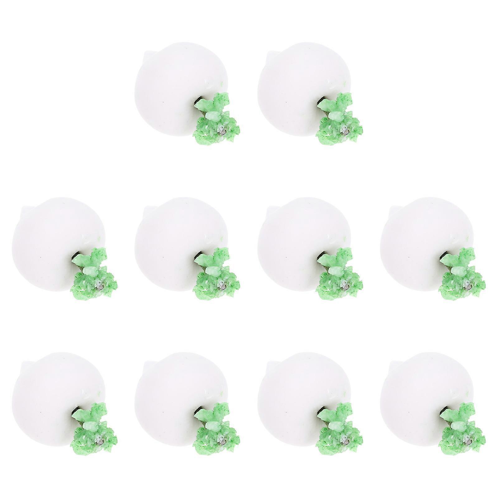 White Simulation Mini Vegetable Model for Decor 10Pcs Miniature Food Models