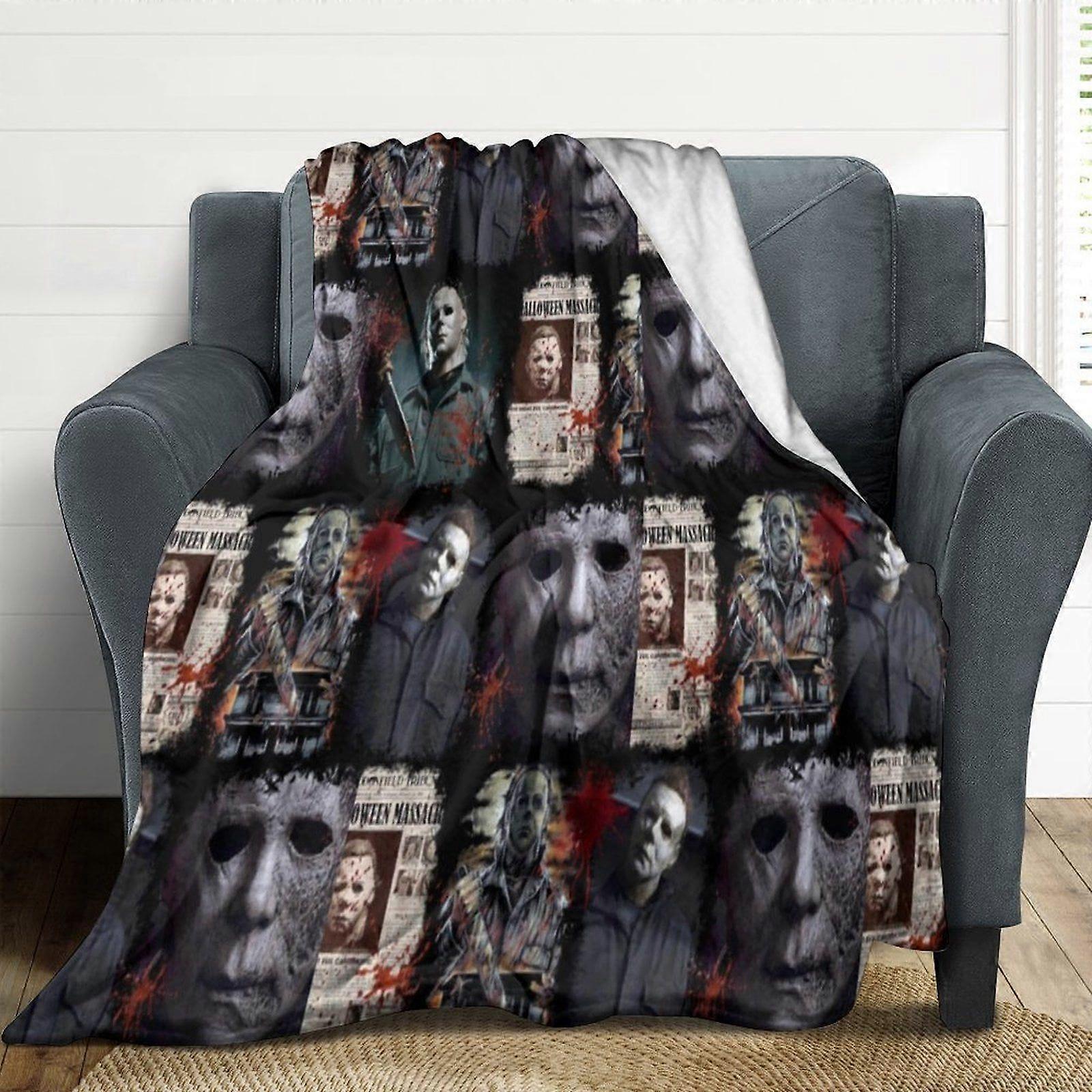 مايكل مايرز هالوين الفانيلا البطانيات لينة أفخم رمي بطانية ضبابي دافئ مكيف الهواء الفاخرة بطانية لغرفة نوم صوفا-w186