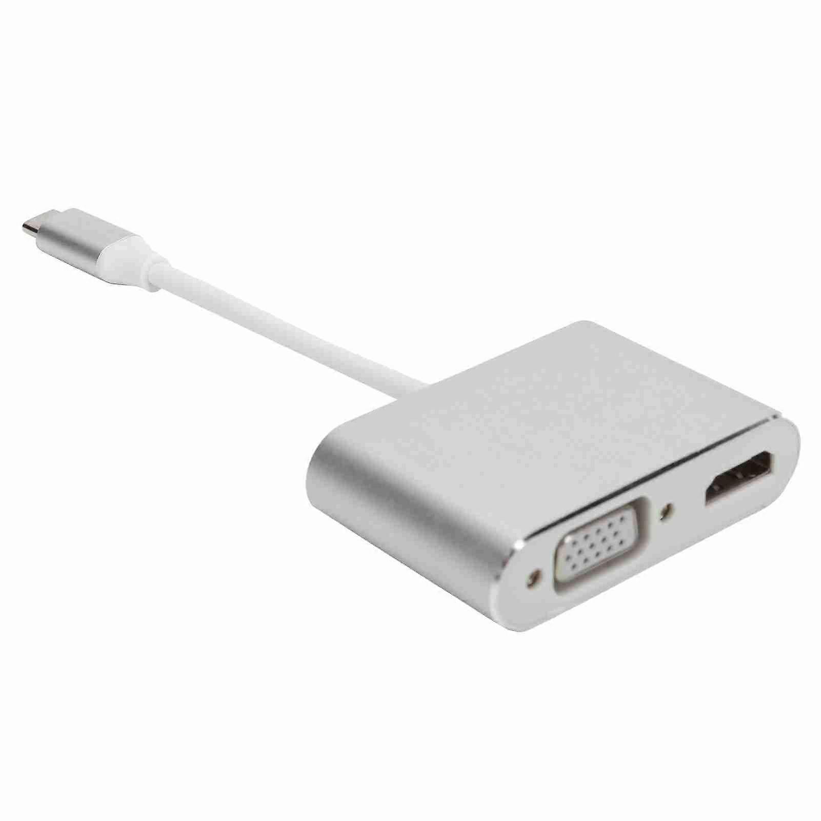VGA Adapter TypeC to Higher Definition Multimedia Interface 4K Converter for Small Screen to Big Screen(White Gray )