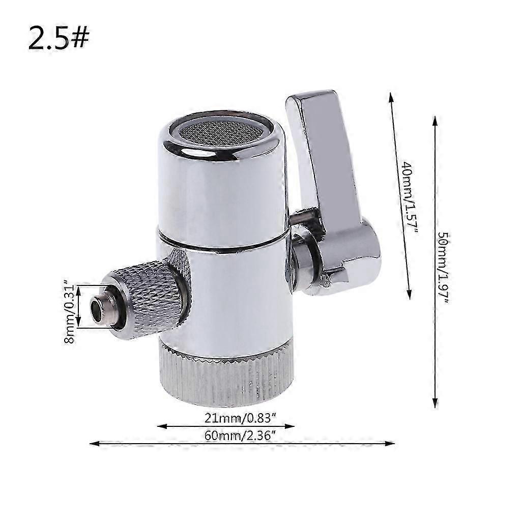 Water Filter Faucet Diverter for Valve Ro System 1/4" 2.5/8" 3/8" Tube Connector