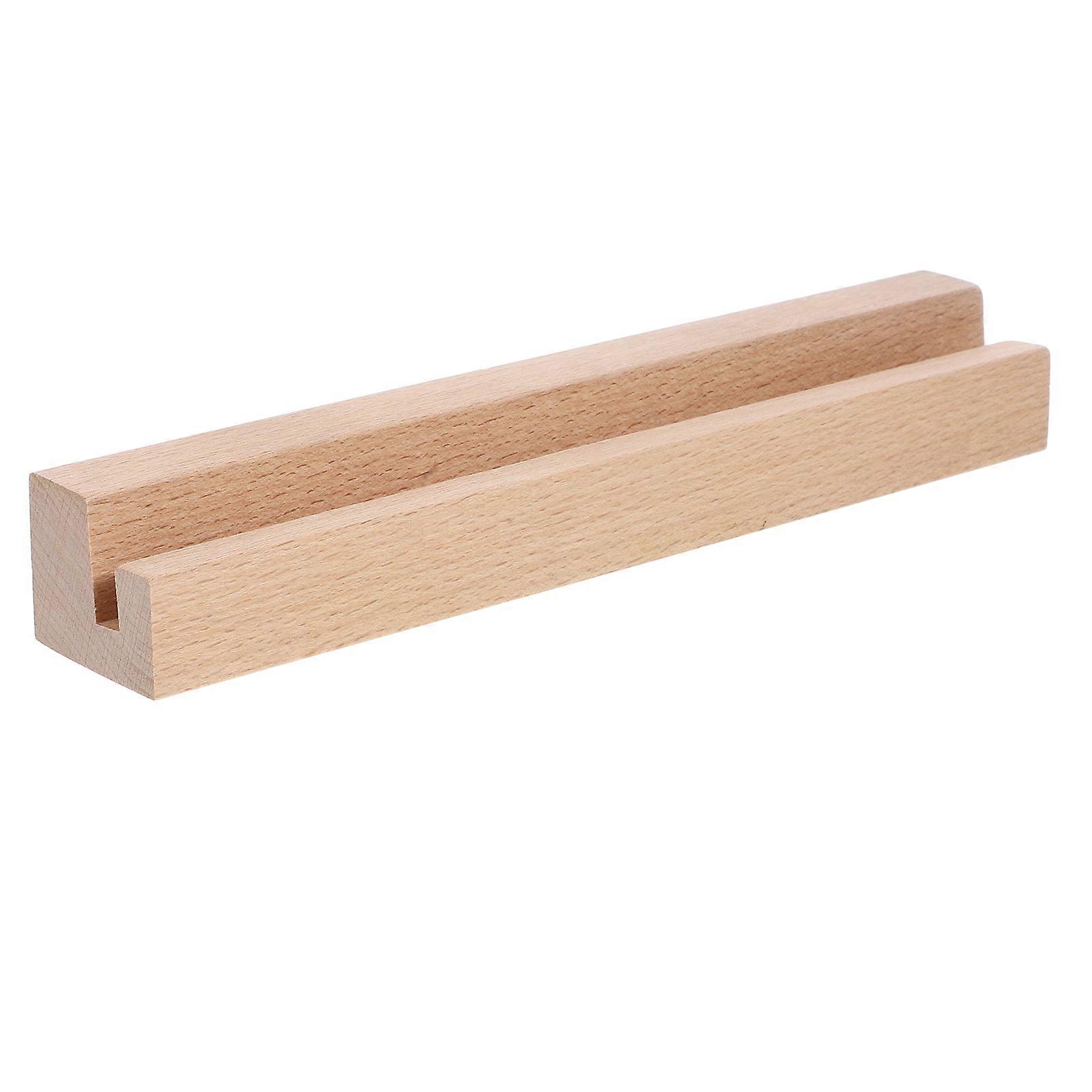 Desk Calendar Stand Wooden Base for Displaying 2Pcs Photo Card Holder