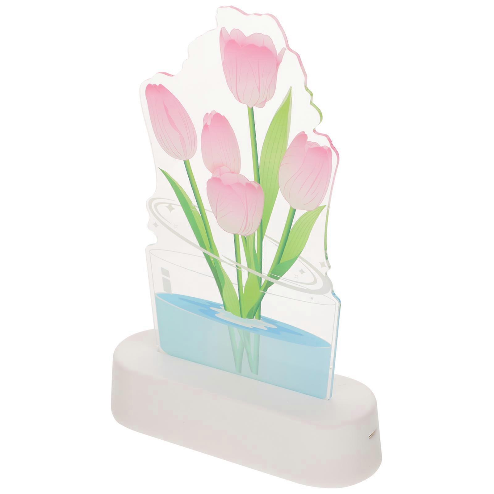 Bedroom Tulip Lamp 3D Night Light Lamp Decorative 2Pcs
