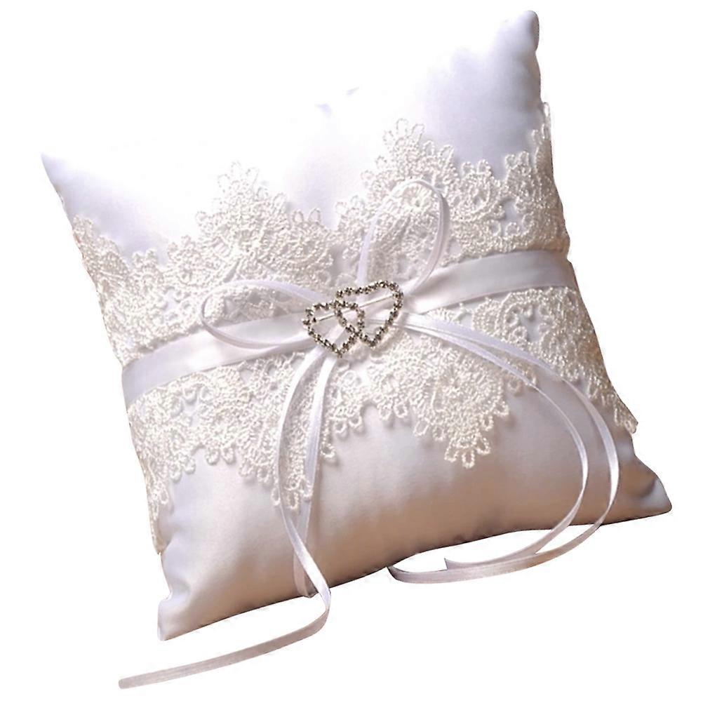 Wedding Ring Cushion Ring Bearer Pillow for Decorating 5Pcs White Lace