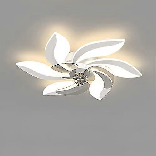 Ceiling Fan With Lighting Modern LED Dimmable Ceiling Light Remote Control Flower Shape Ceiling Lamp White