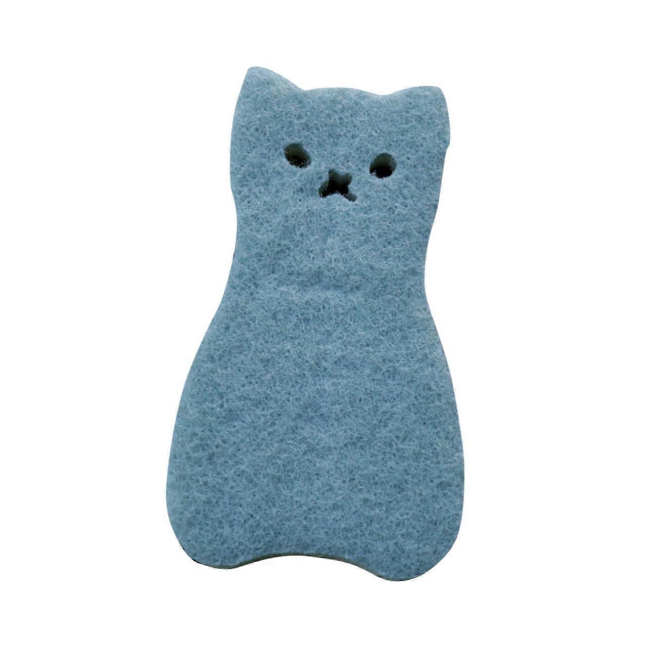 Dish Sponge Set 8 Piece Thickened Multi Layer Sponge With Cartoon Cat Design For Kitchen Cleaning