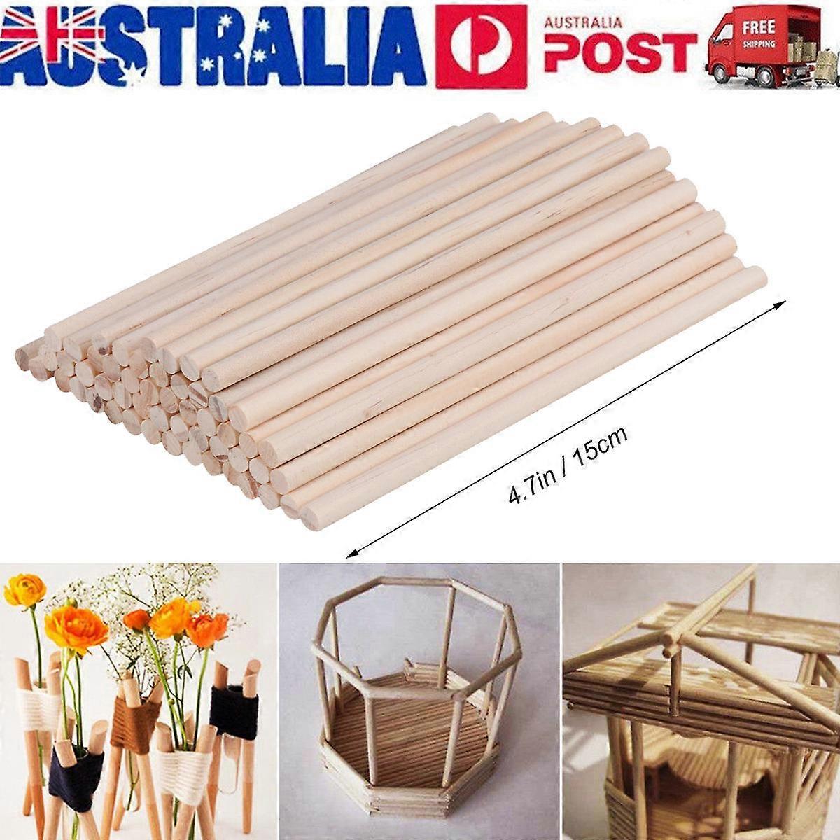Wooden Round Dowel Rods for Art Craft Use 100Pcs Pine Wood Sticks