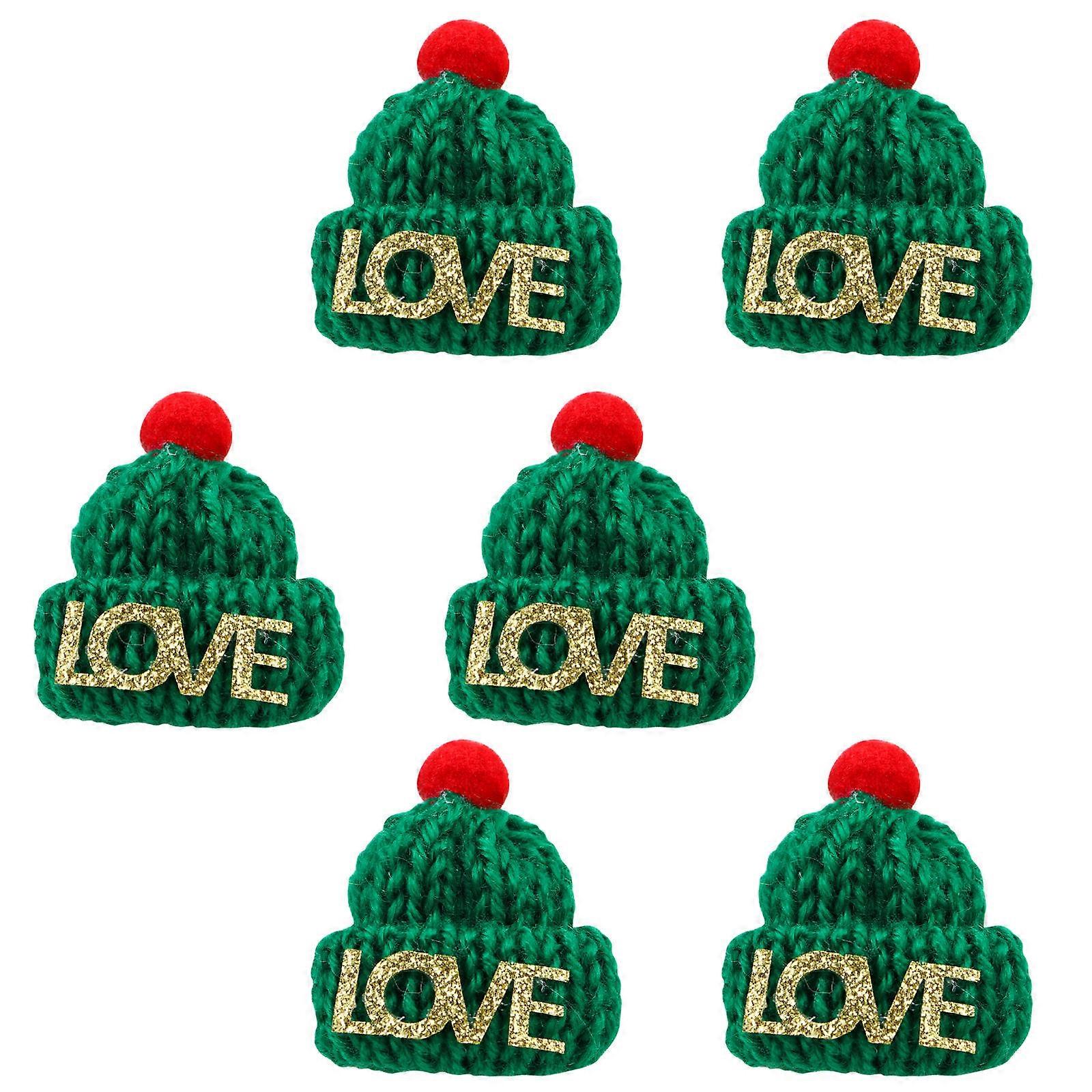 Knitted Christmas Finger Hats For Kids 20Pcs Interactive Play And Communication Skills Training