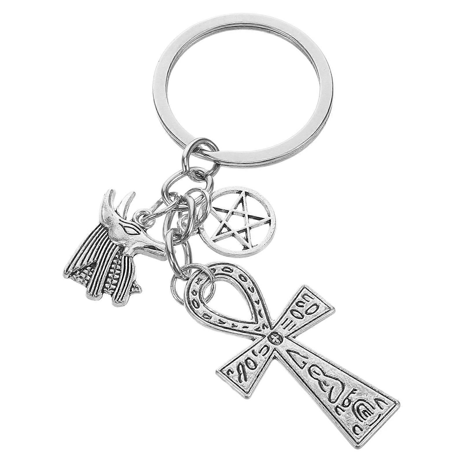 Unique Anubis Shape Keychain Bag Charm For Keys And With Mystical Design 4Pcs
