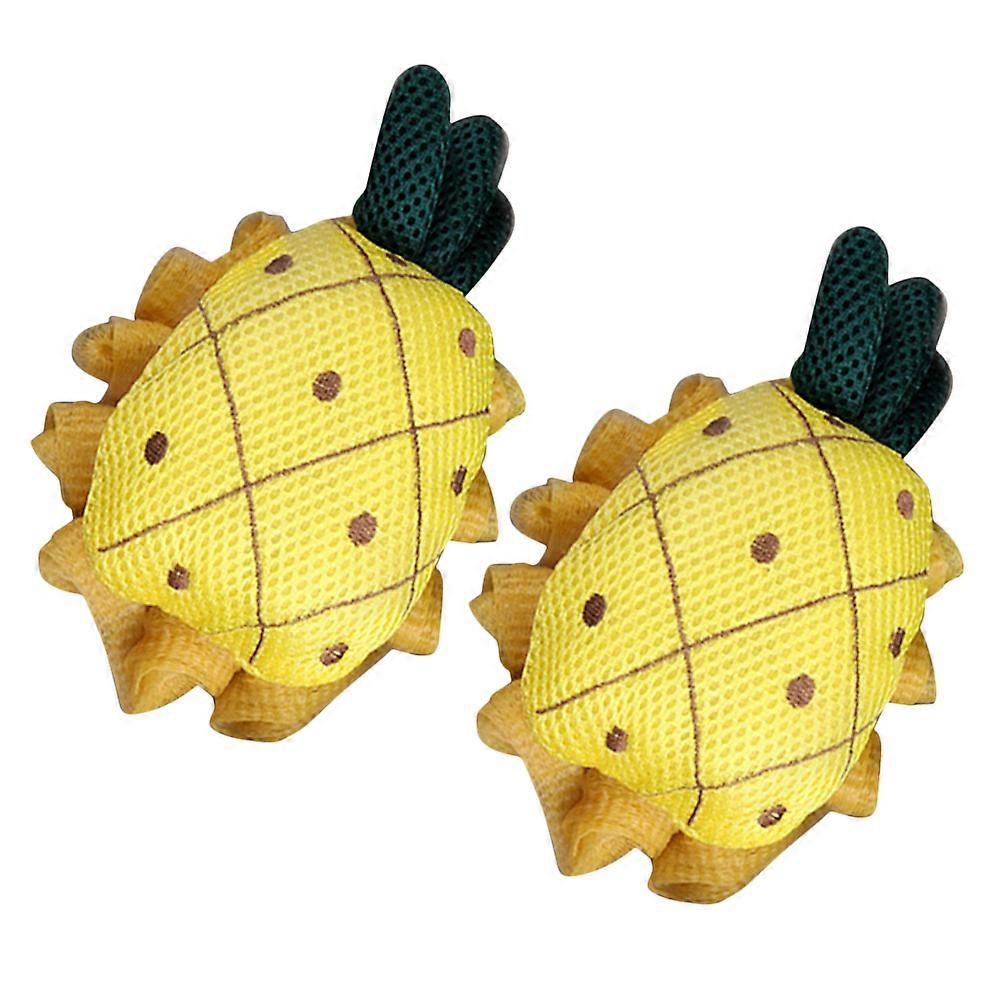 Durable Bath Loofah Sponge 2Pcs for Exfoliating Body Scrubber Yellow Mesh