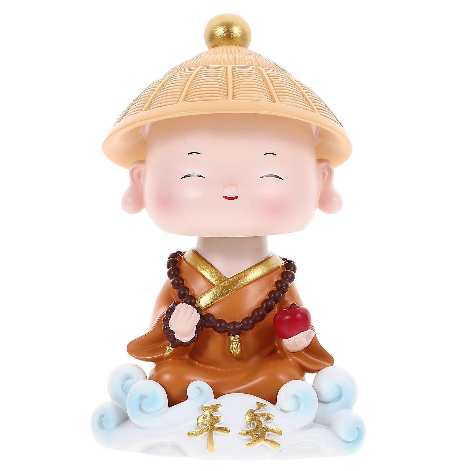 Resin Desktop Monk Ornament for Car Dashboard Decoration 3Pcs Figurines
